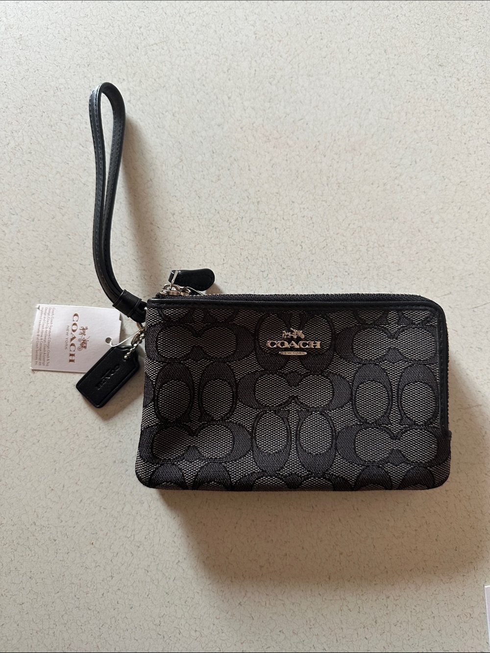 Coach Black Signature Wristlet Wallet